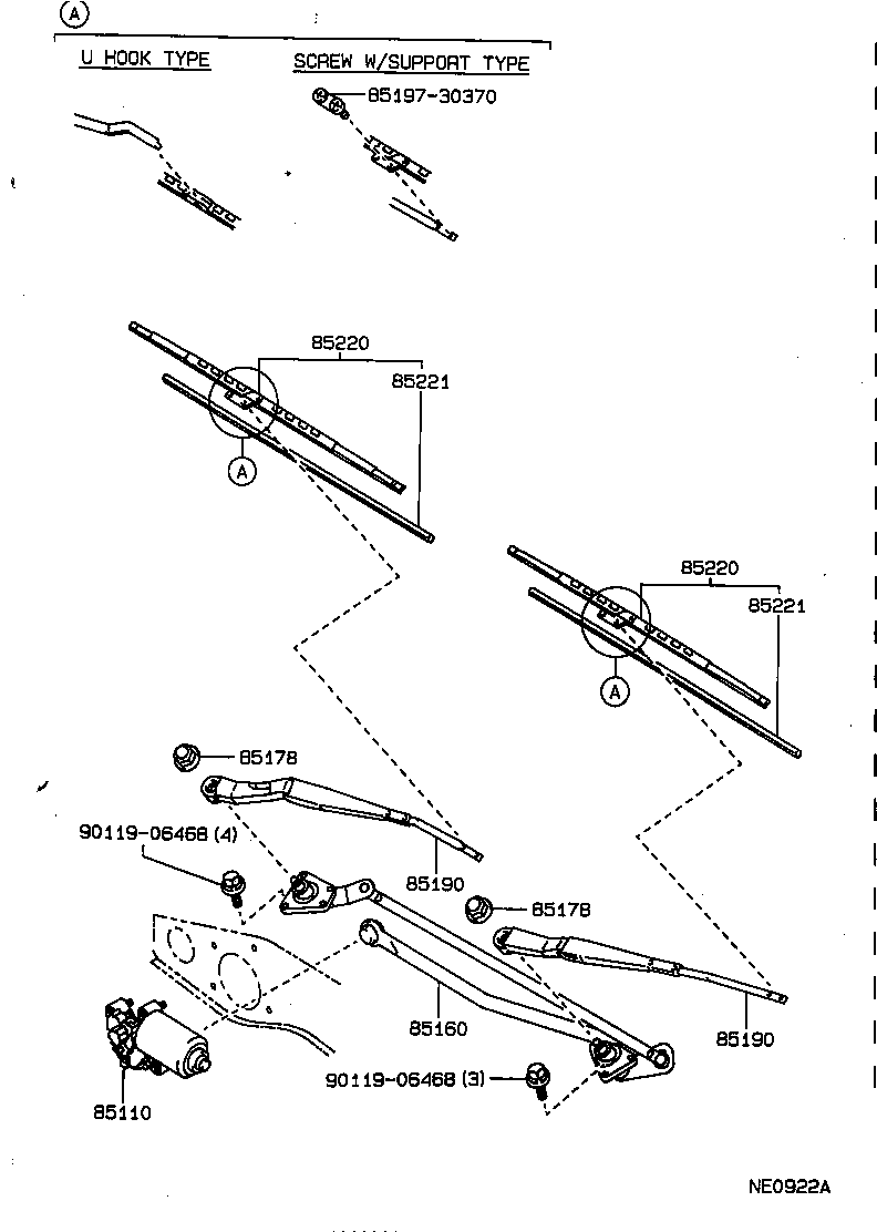 85160-91602 LINK ASSY, WINDSHIELD WIPER product image
