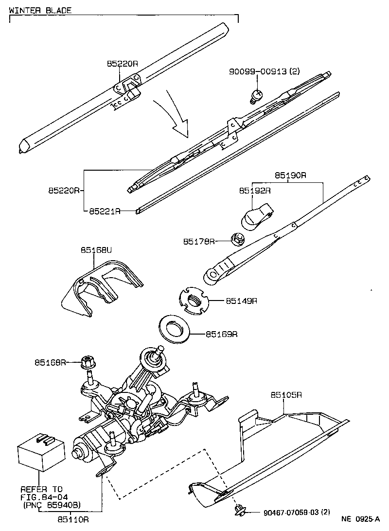 85221-22200 BLADE, REAR WIPER product image