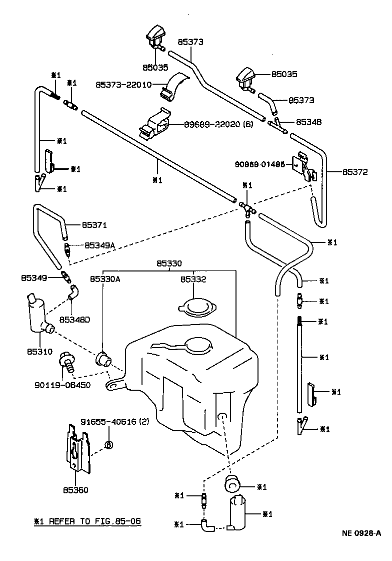 85337-22160 BRACKET, WINDSHIELD WASHER, NO.2 product image
