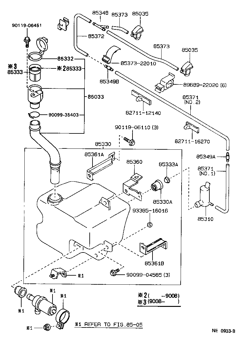 Toyota 85331-22470 JAR ASSY, WINDSHIELD WASHER