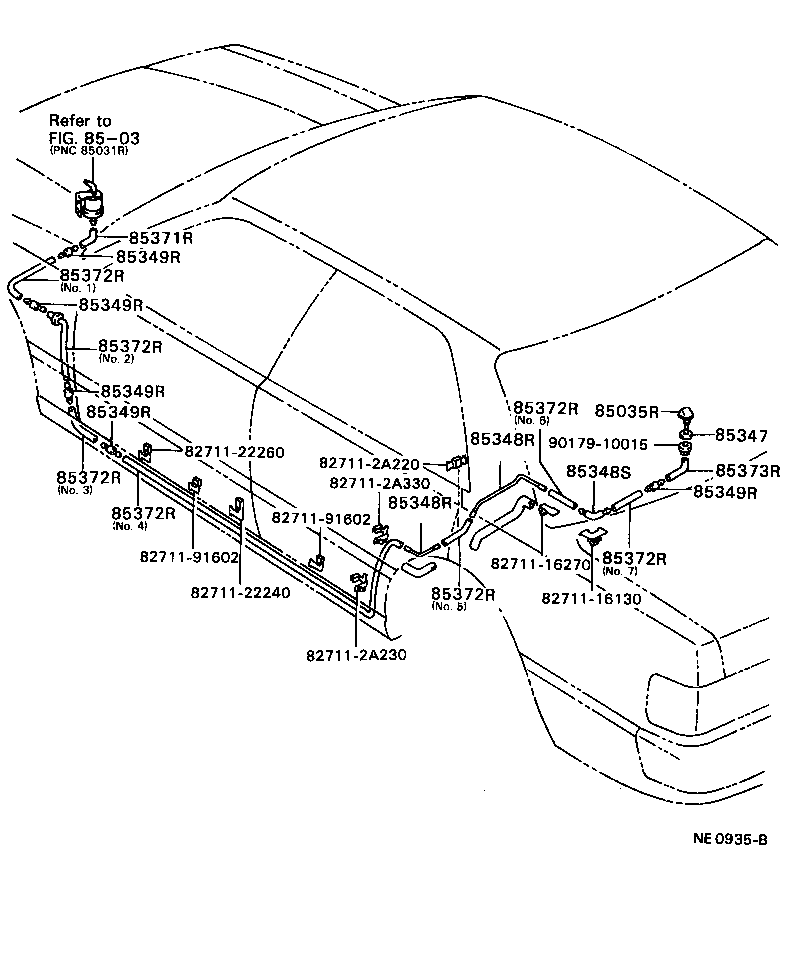 85355-22260 JOINT, REAR WASHER HOSE, NO.1 product image