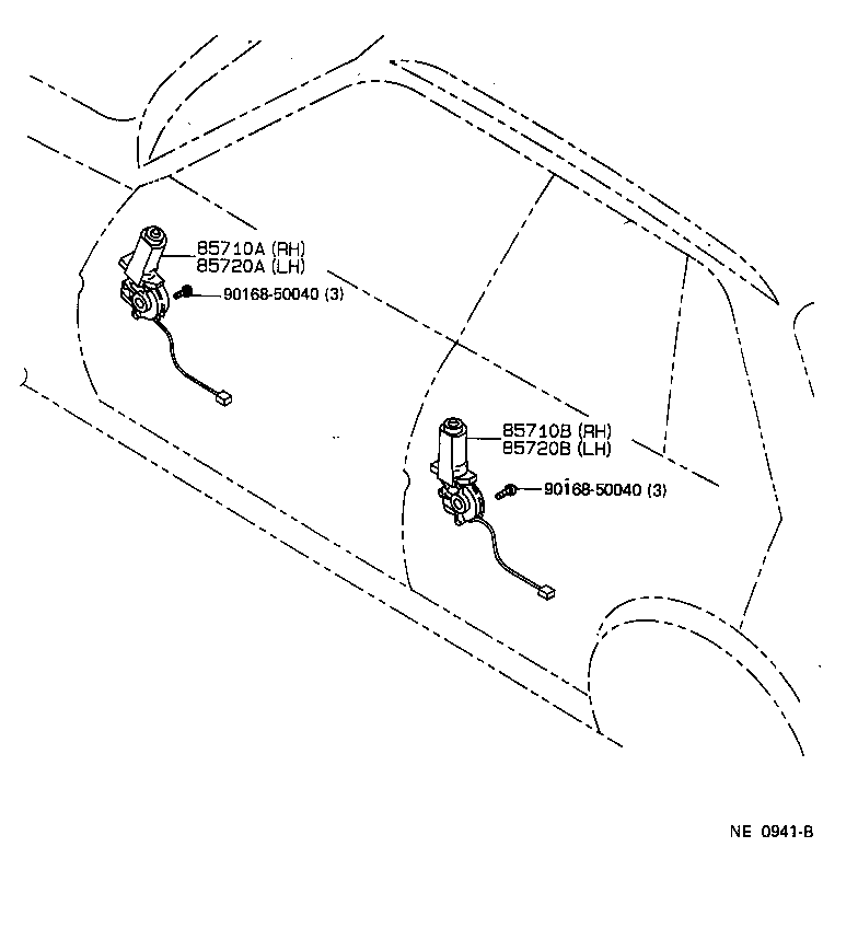 Toyota 85720-22210 MOTOR ASSY, POWER WINDOW REGULATOR, FRONT LH