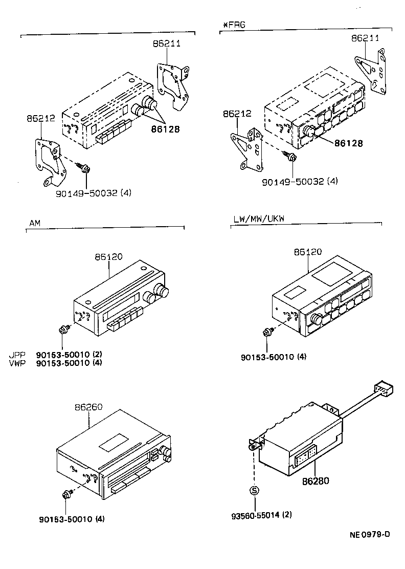 86212-89113 BRACKET, RADIO, NO.2 product image