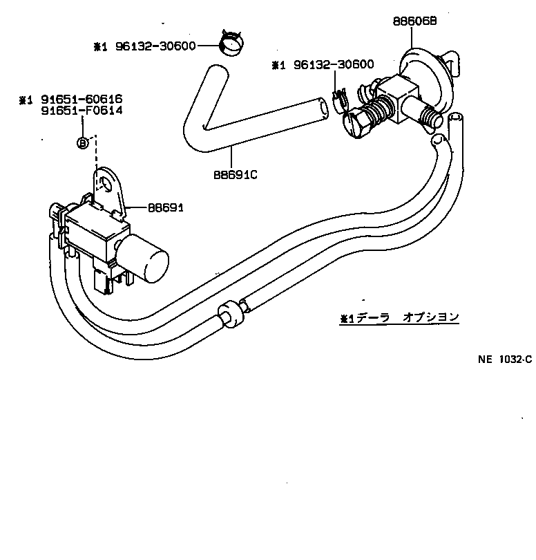 88689-22200 HOSE, VACUUM (FOR IDLE UP DEVICE), NO.1 product image