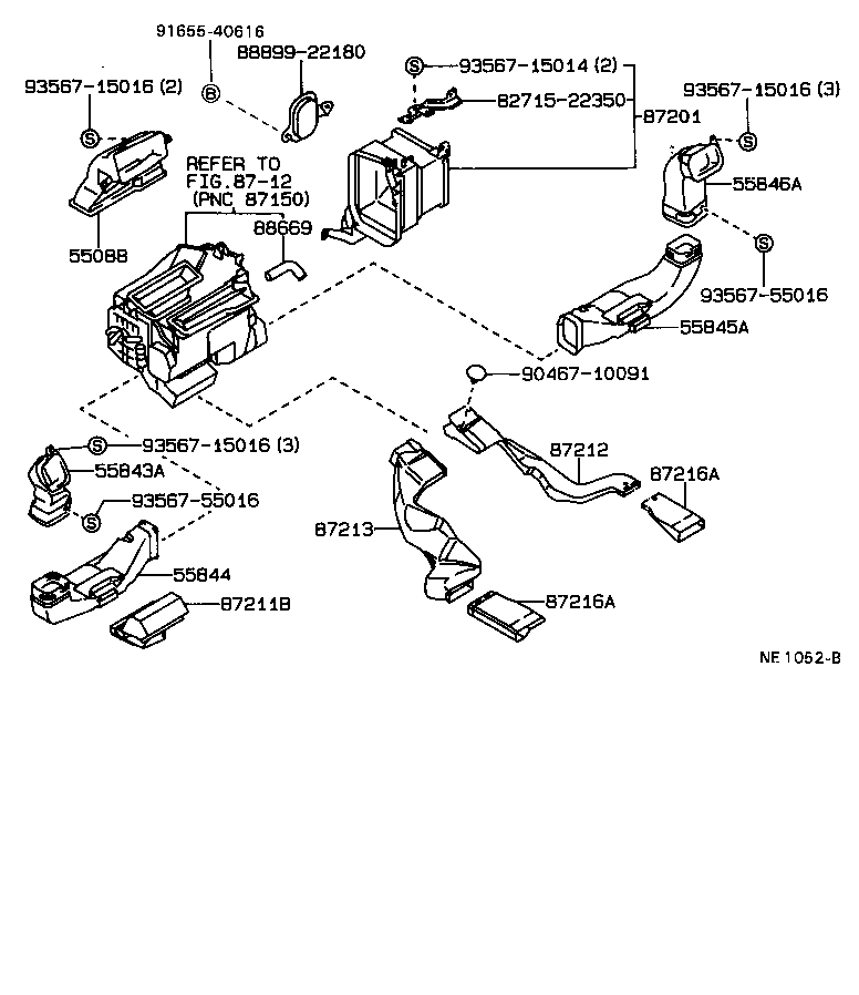 55844-22090 DUCT, HEATER TO REGISTER, NO.2 product image