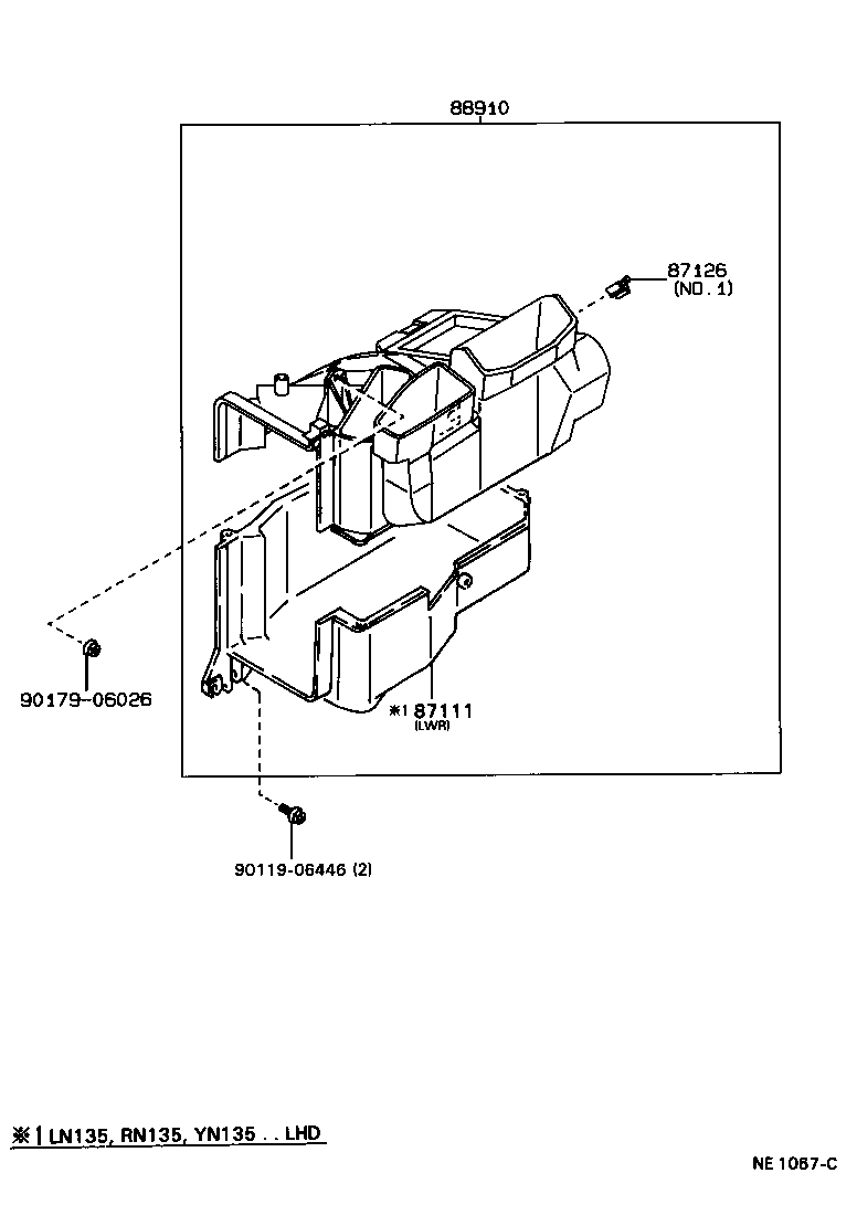 87103-89106 MOTOR SUB-ASSY, HEATER BLOWER, W/FAN product image