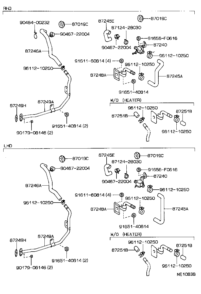 87245-89291 HOSE, HEATER WATER, OUTLET A product image