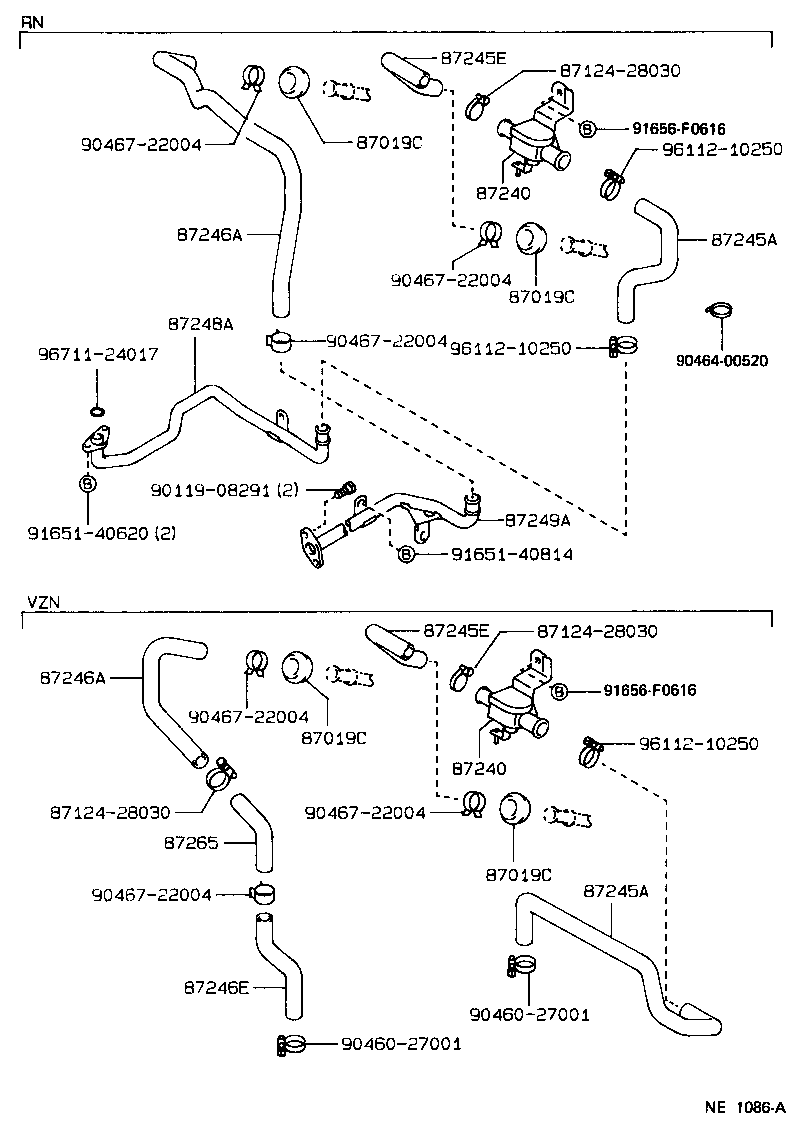 Toyota 87245-89231 HOSE, HEATER WATER, INLET E