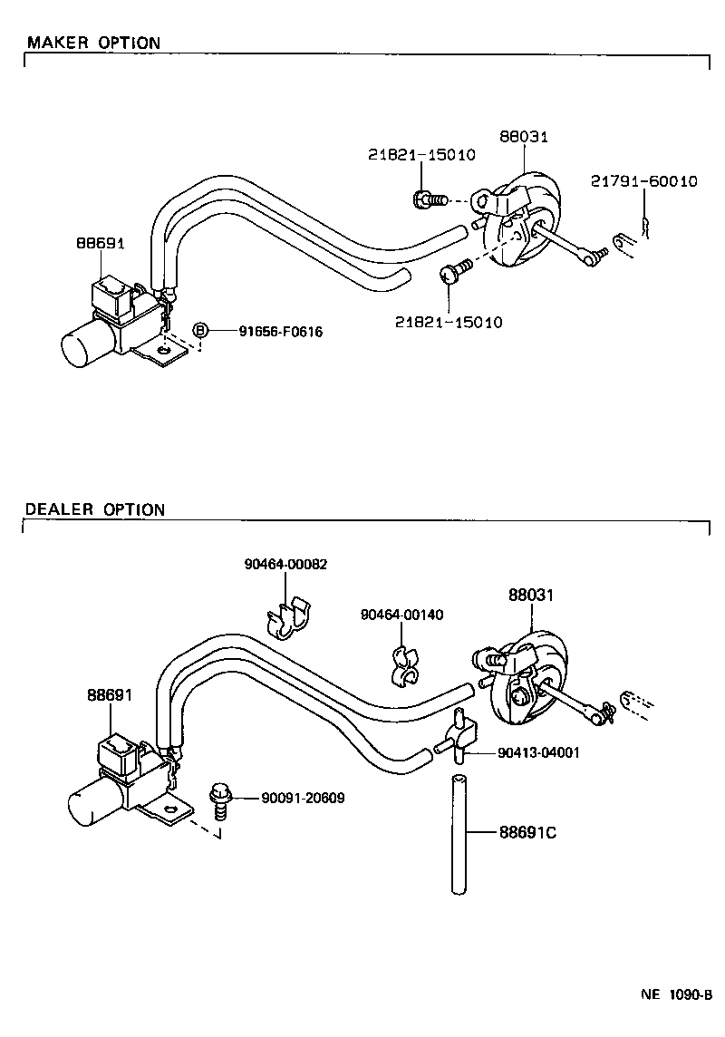 Toyota 88690-89134 VALVE, MAGNET (FOR IDLE UP DEVICE)
