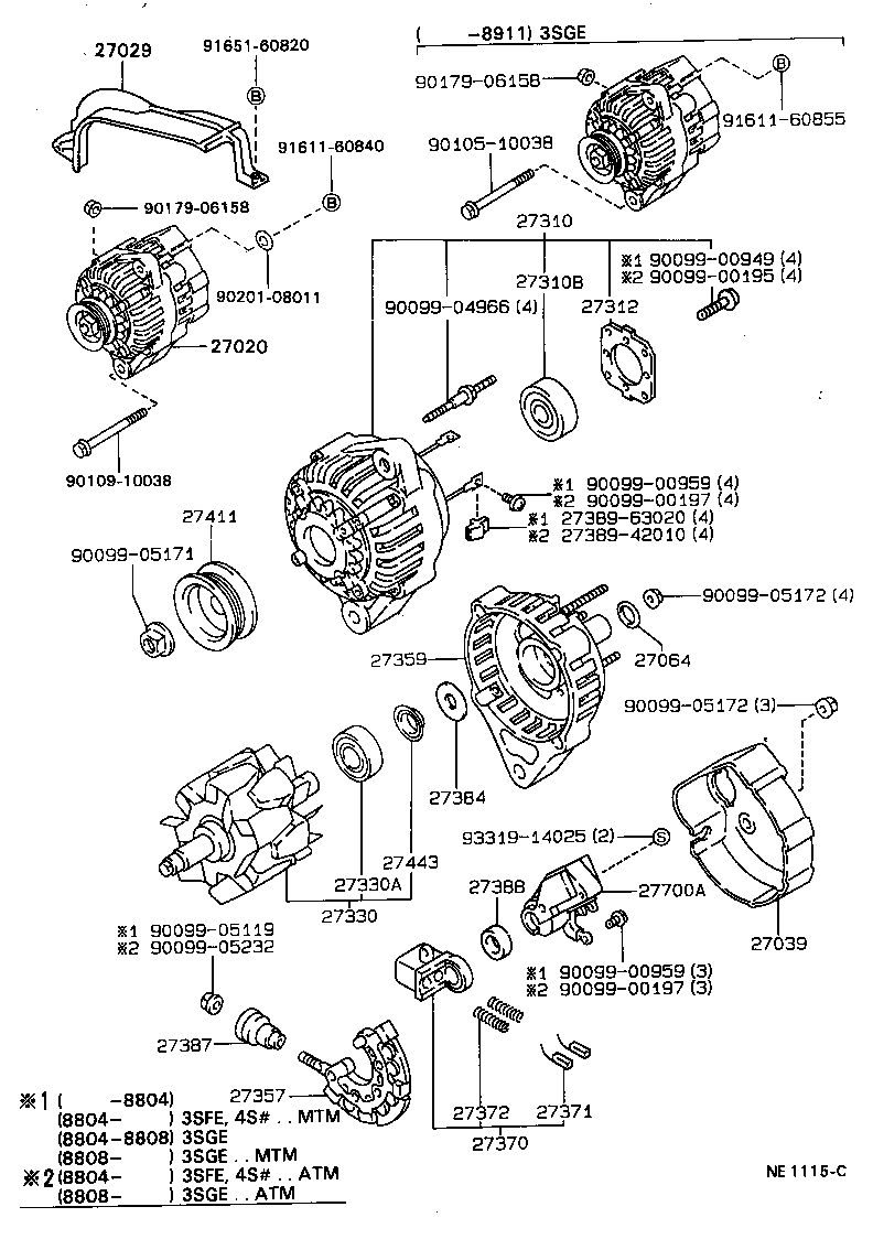 27060-16220 ALTERNATOR ASSY product image
