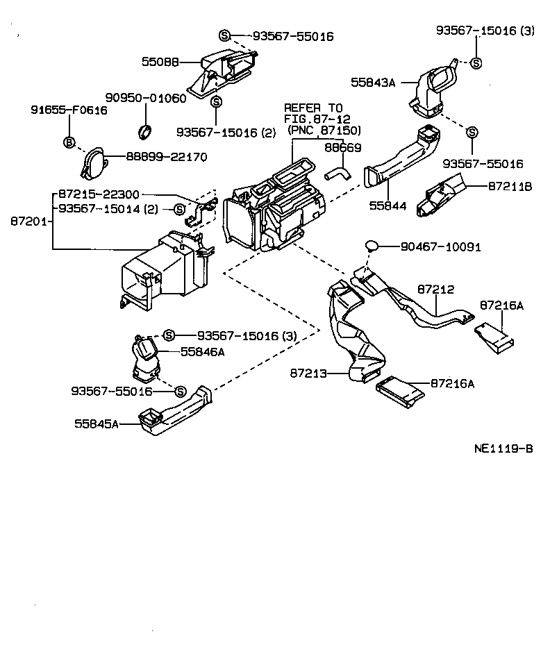 55844-22090 DUCT, HEATER TO REGISTER, NO.2 product image