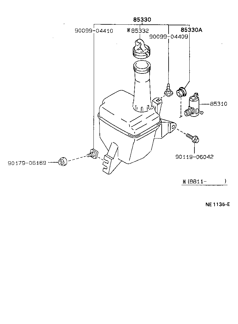 85035-20300-08 NOZZLE SUB-ASSY, WASHER product image