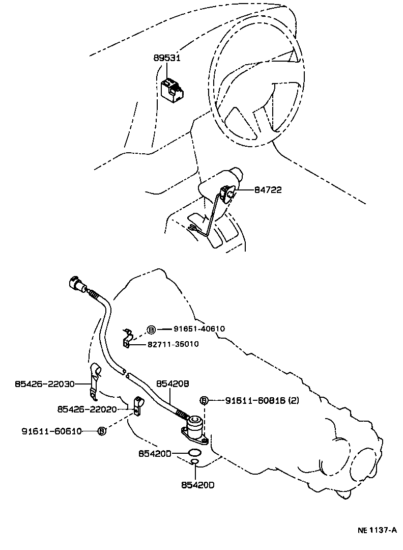Toyota 84722-35050-06 SWITCH, TRANSMISSION CONTROL