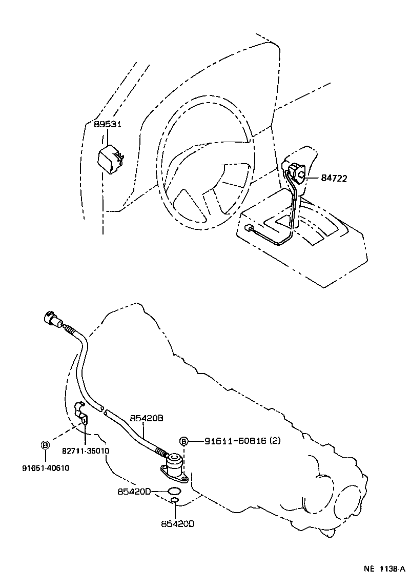 Toyota 84722-35100 SWITCH, TRANSMISSION CONTROL