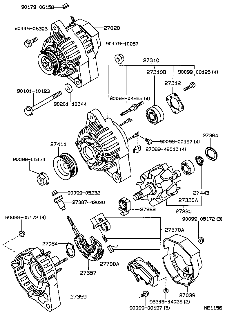 27060-16190 ALTERNATOR ASSY product image