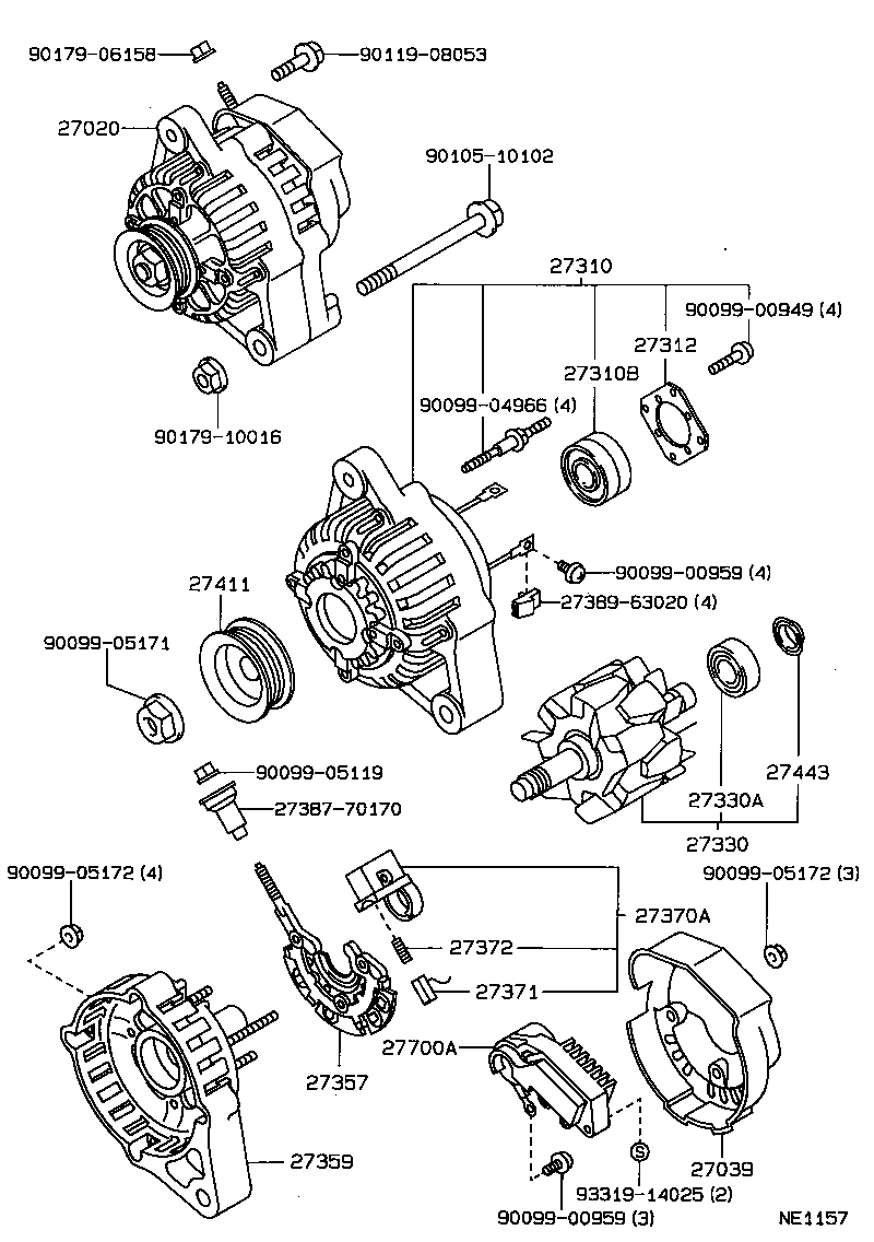 27310-10070 FRAME ASSY, DRIVE END, ALTERNATOR product image
