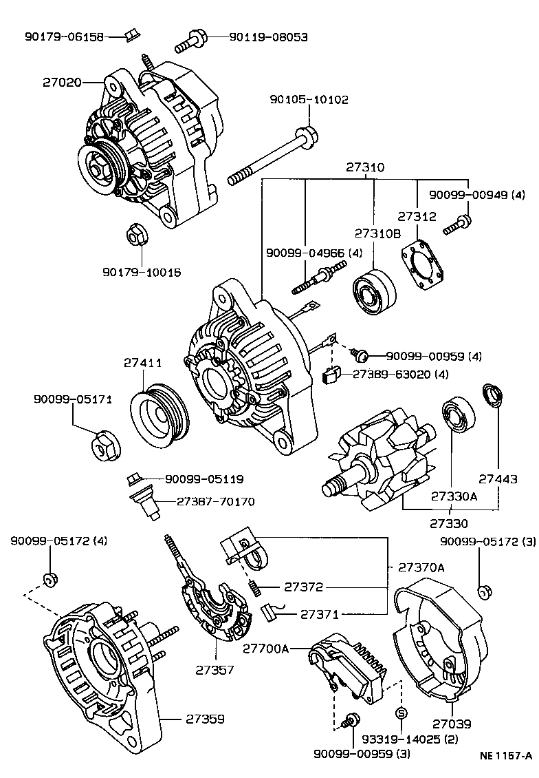 27060-16190 ALTERNATOR ASSY product image