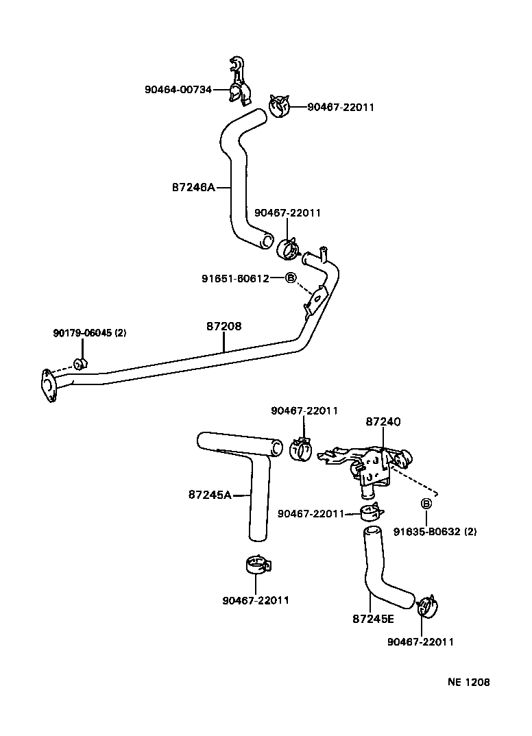 87245-3F040 HOSE, HEATER WATER, OUTLET A product image