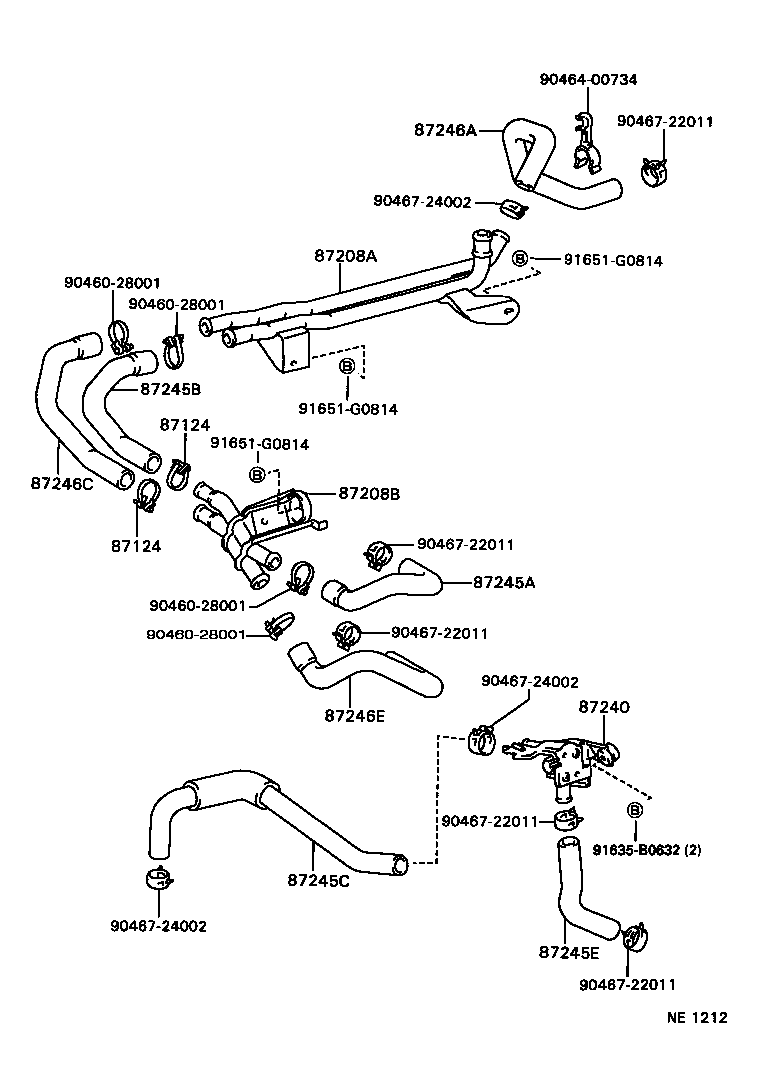 87242-30050 HOSE, HEATER WATER product image