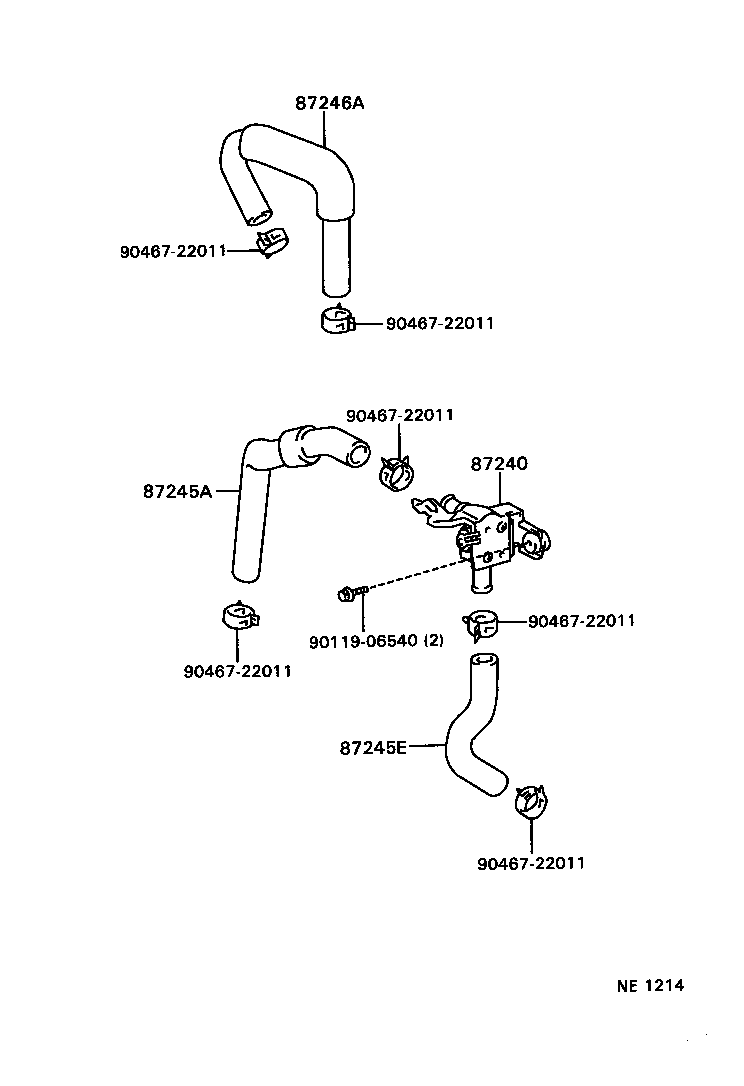 87242-30050 HOSE, HEATER WATER product image