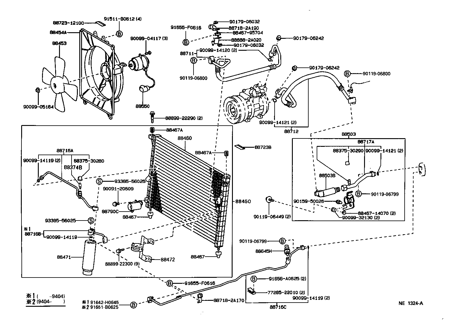 88450-22100 CONDENSER ASSY, W/RECEIVER product image