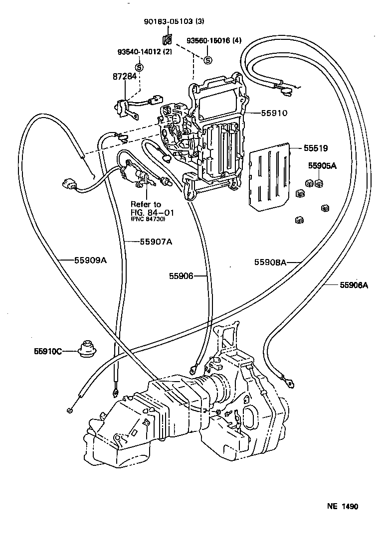 55905-36010 CABLE SUB-ASSY, HEATER CONTROL product image