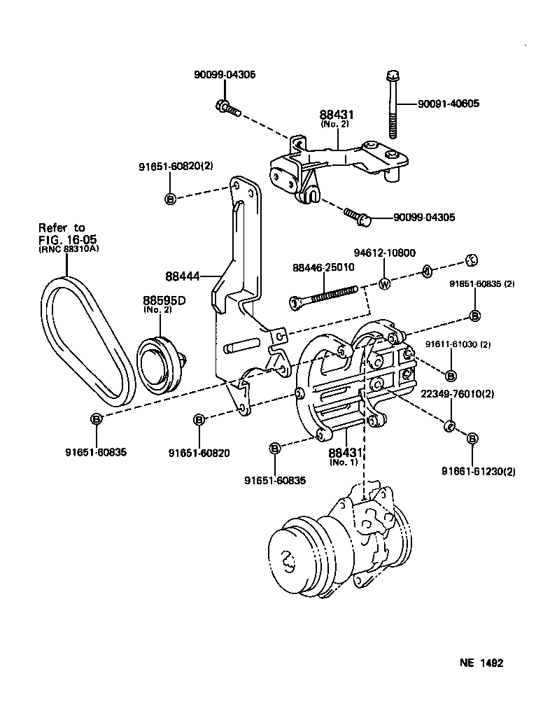 88431-25100 BRACKET, COMPRESSOR MOUNTING, NO.1 product image