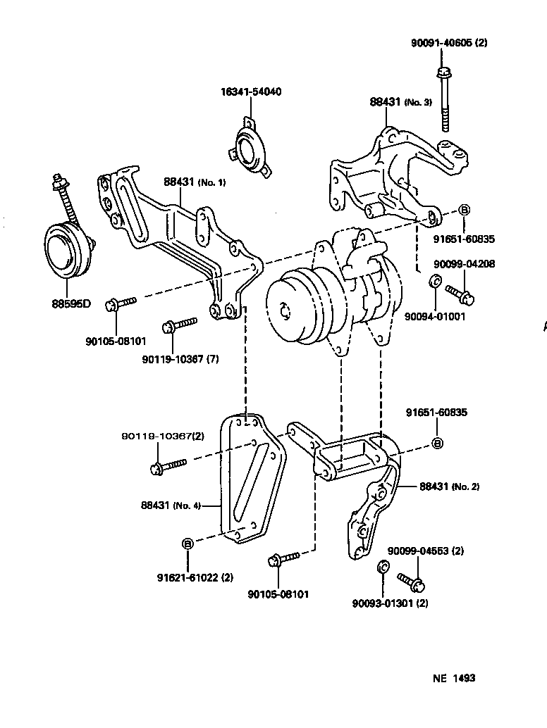 88431-25100 BRACKET, COMPRESSOR MOUNTING, NO.1 product image
