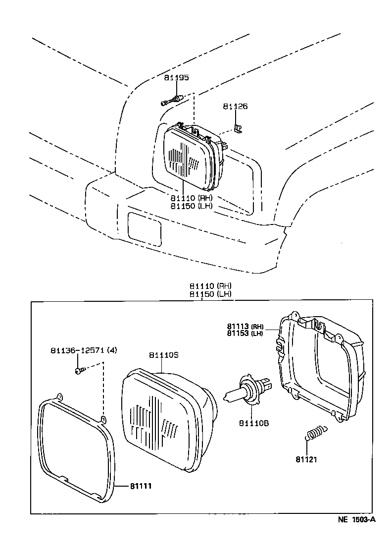 81150-65010 HEADLAMP ASSY, LH product image
