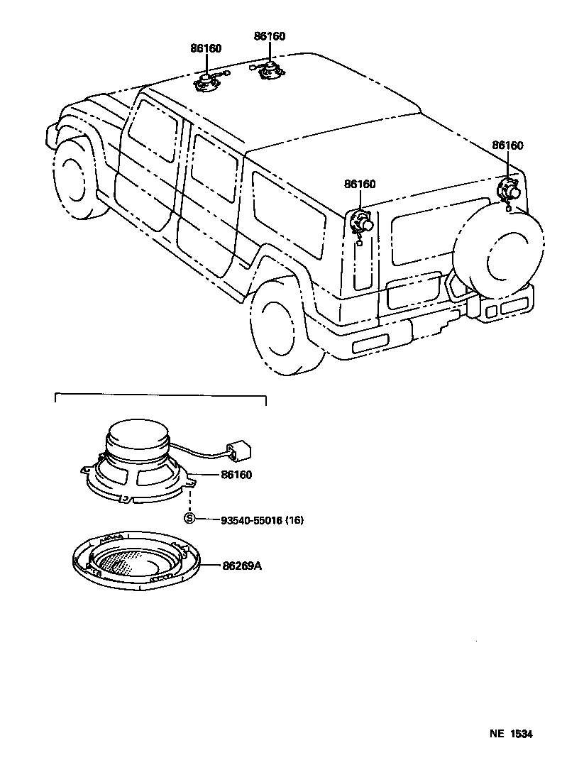 86160-26050 SPEAKER ASSY, FRONT NO.1 product image