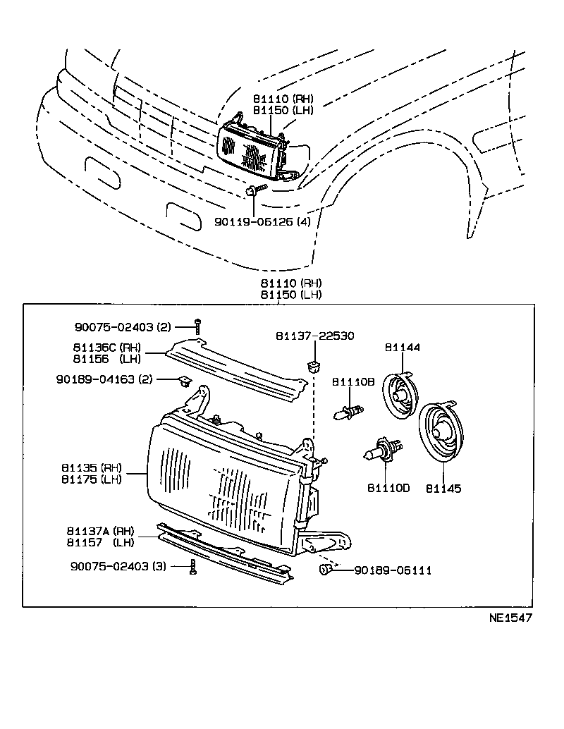 81150-60650 HEADLAMP ASSY, LH product image