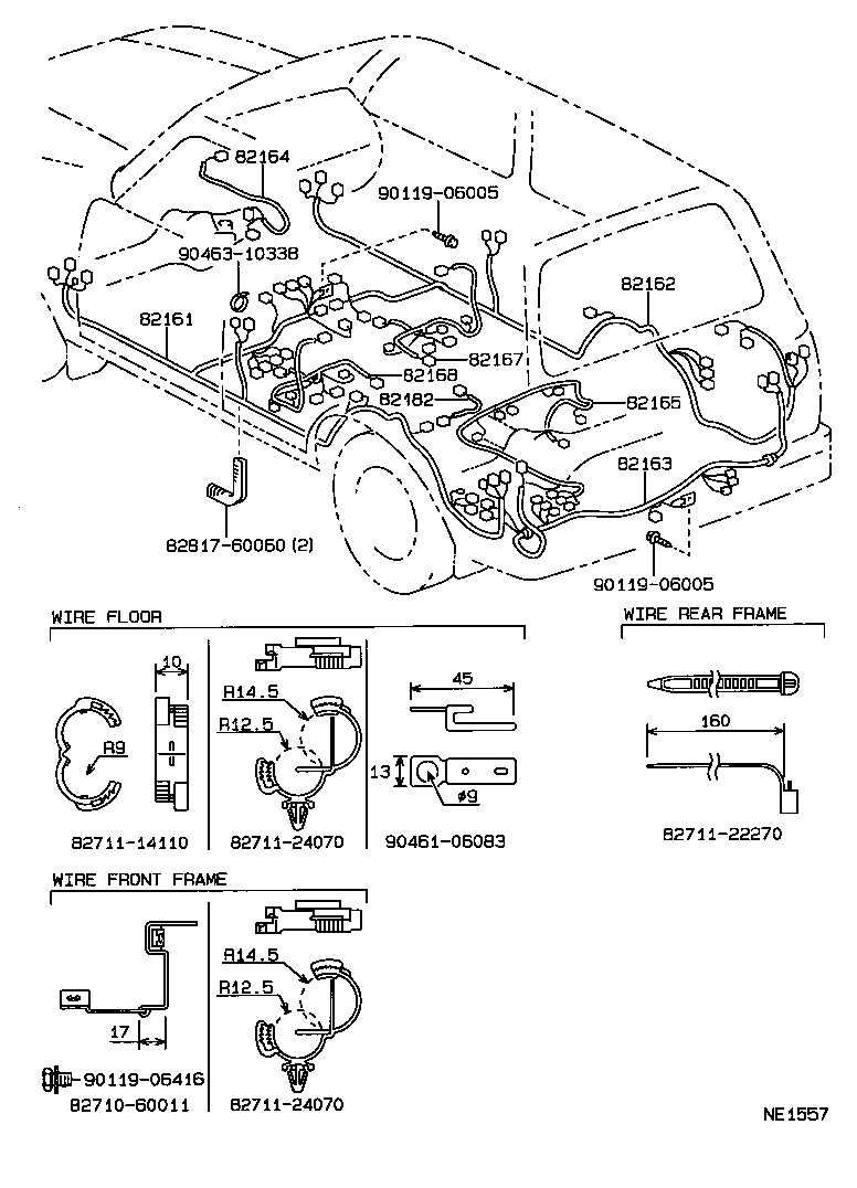 82151-60220 WIRE, FRONT DOOR, LH product image