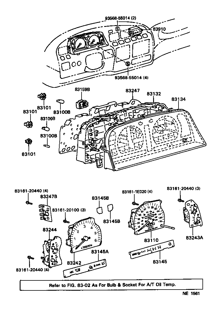 83881-60490 TACHOMETER ASSY, ENGINE product image