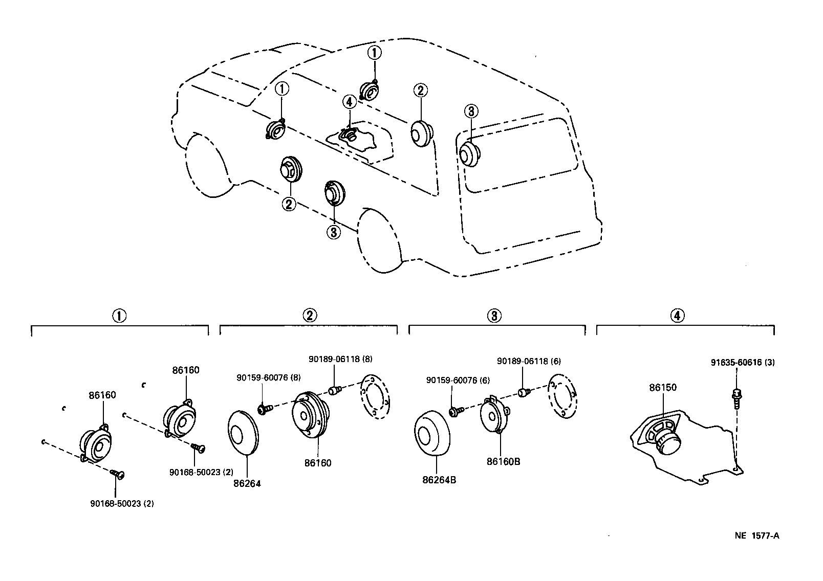 Toyota 86160-60180 SPEAKER ASSY, FRONT NO.1