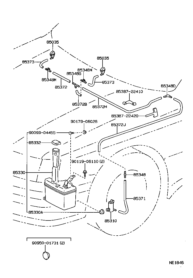 85315-30280 JAR ASSY, WINDSHIELD WASHER product image