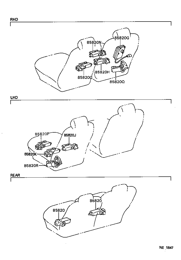 85820-30540 MOTOR ASSY, POWER SEAT product image