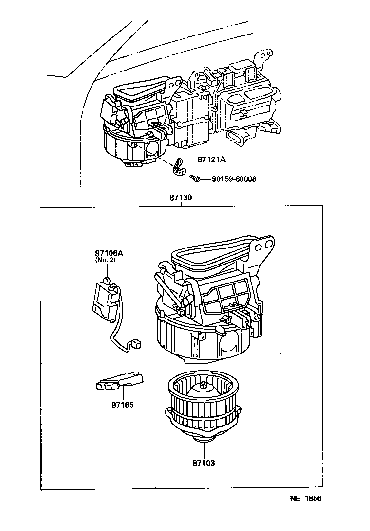 87103-30360 MOTOR SUB-ASSY, HEATER BLOWER, W/FAN product image