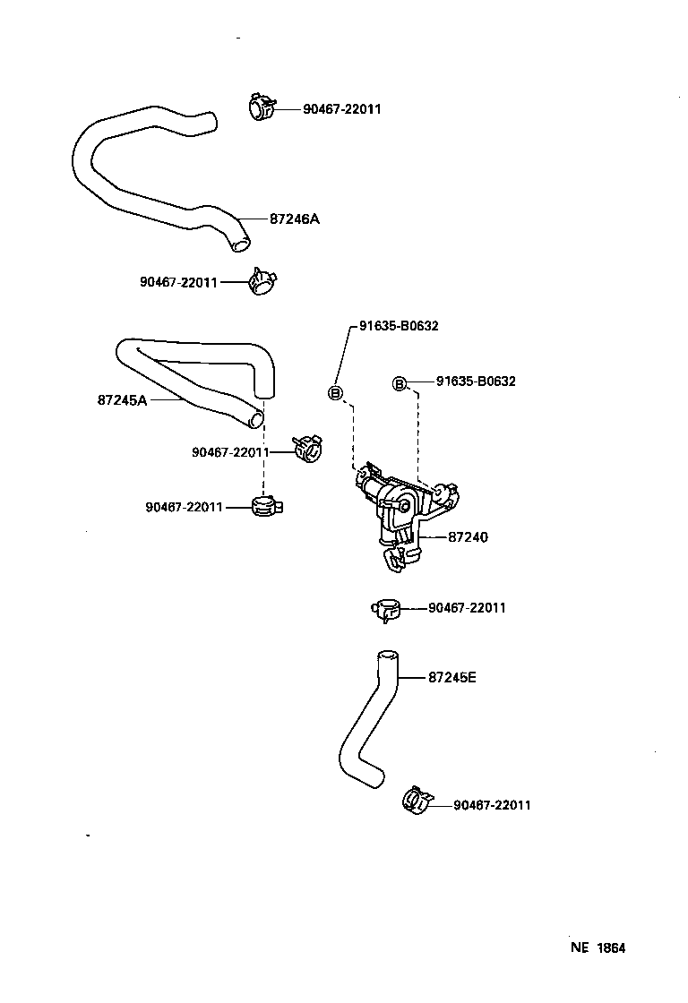 87245-3F040 HOSE, HEATER WATER, OUTLET A product image