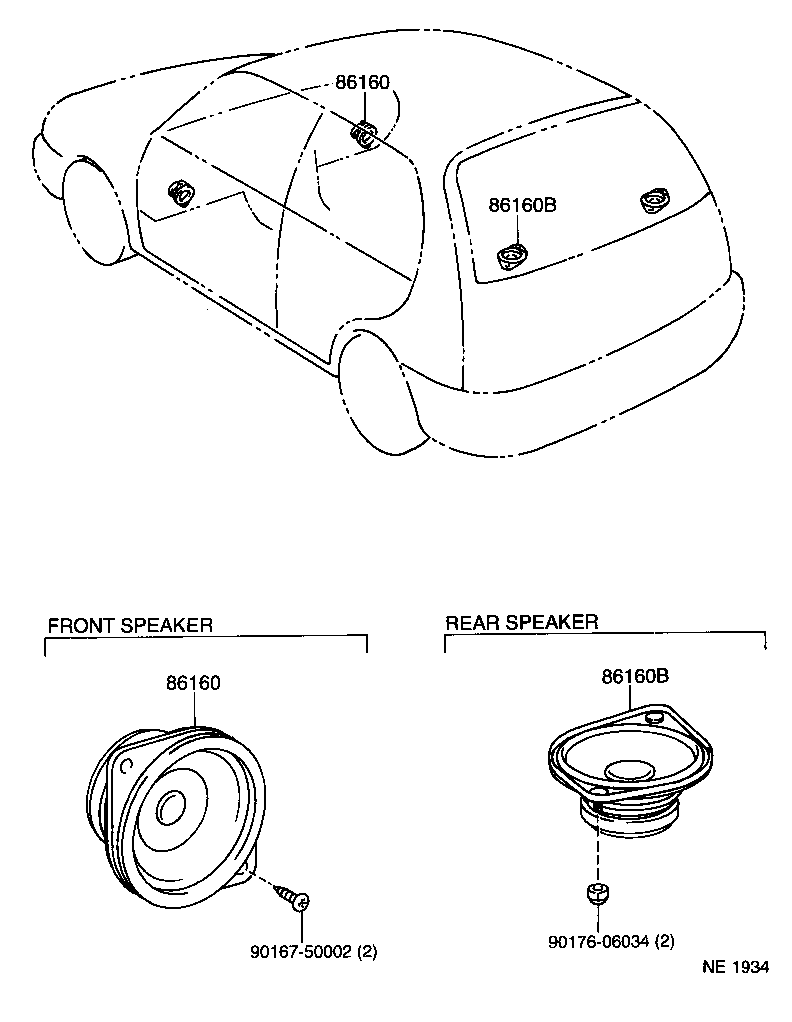 86160-10400 SPEAKER ASSY, REAR product image
