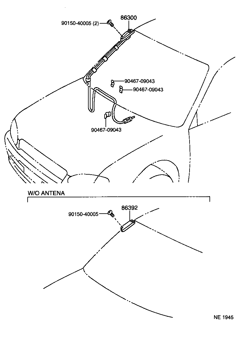 86300-10170 ANTENNA ASSY, W/HOLDER product image