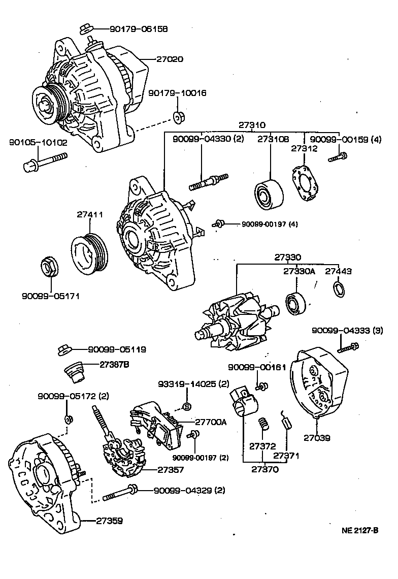 27060-55090 ALTERNATOR ASSY product image