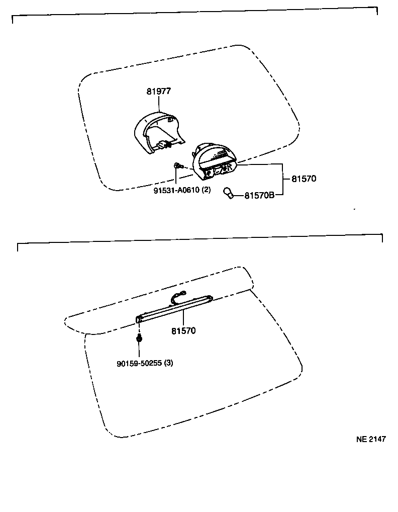 81570-10100 LAMP ASSY, CENTER STOP product image