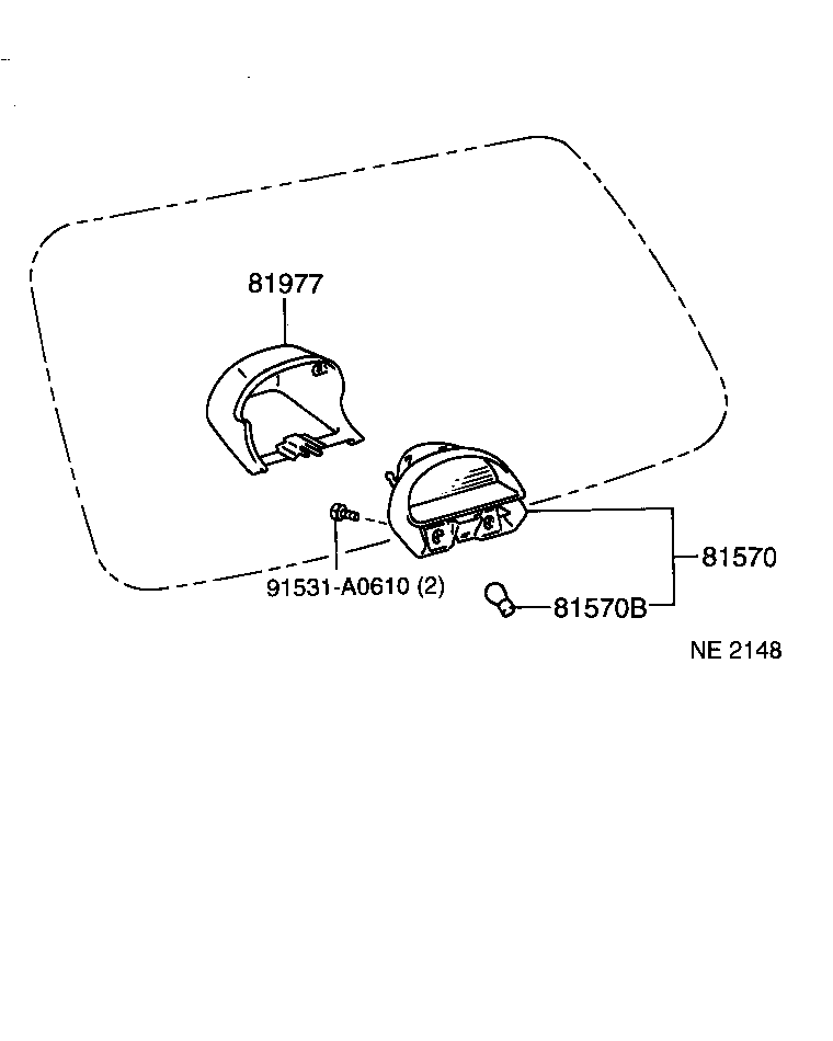 81570-10080-B0 LAMP ASSY, CENTER STOP product image