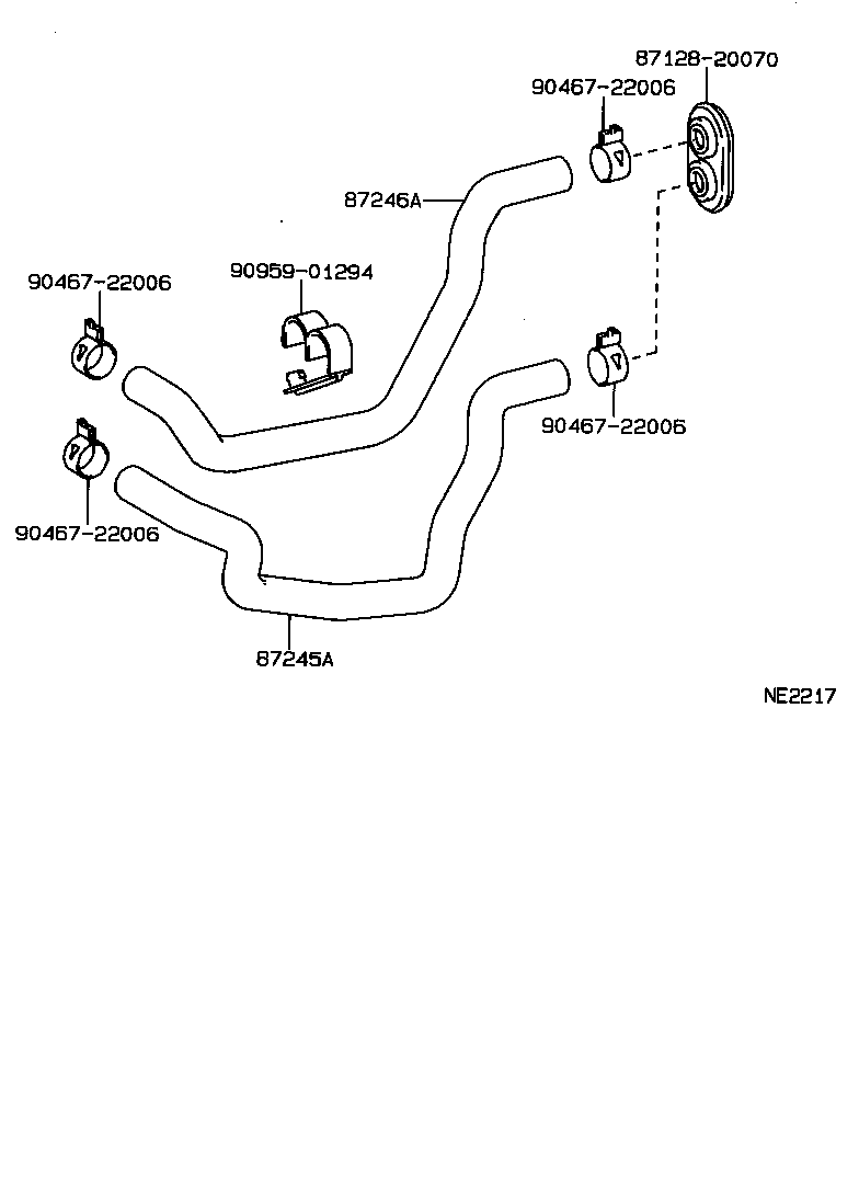 87245-2B890 HOSE, HEATER WATER, OUTLET A product image