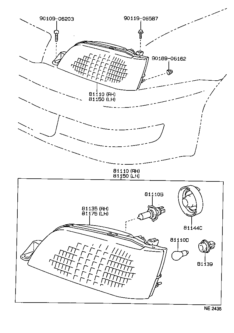 90075-99096 COVER, HEADLAMP, NO.2 product image