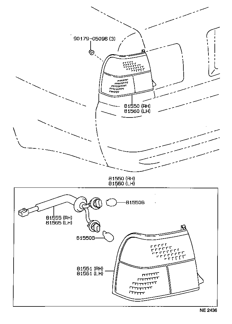 81550-32380 LAMP ASSY, REAR COMBINATION, RH product image