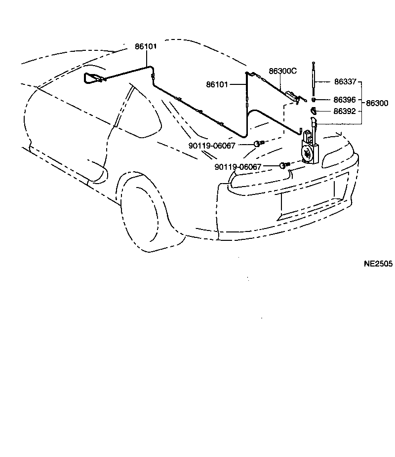 86101-14530 CORD SUB-ASSY, ANTENNA product image