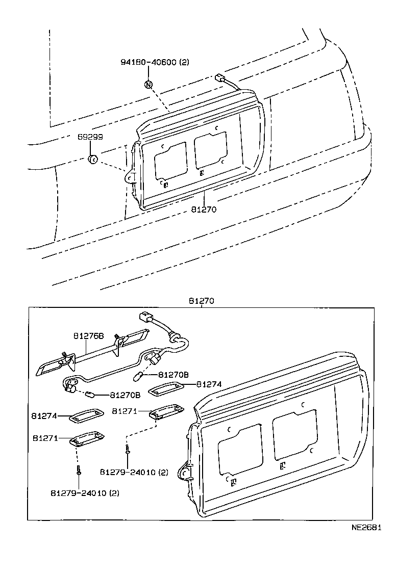 81270-31070 LAMP ASSY, LICENSE PLATE product image