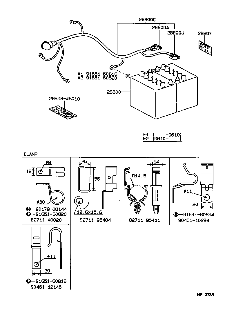 82021-26191 CABLE, BATTERY TO STARTER(FOR BATTERY TO MAIN SWITCH) product image