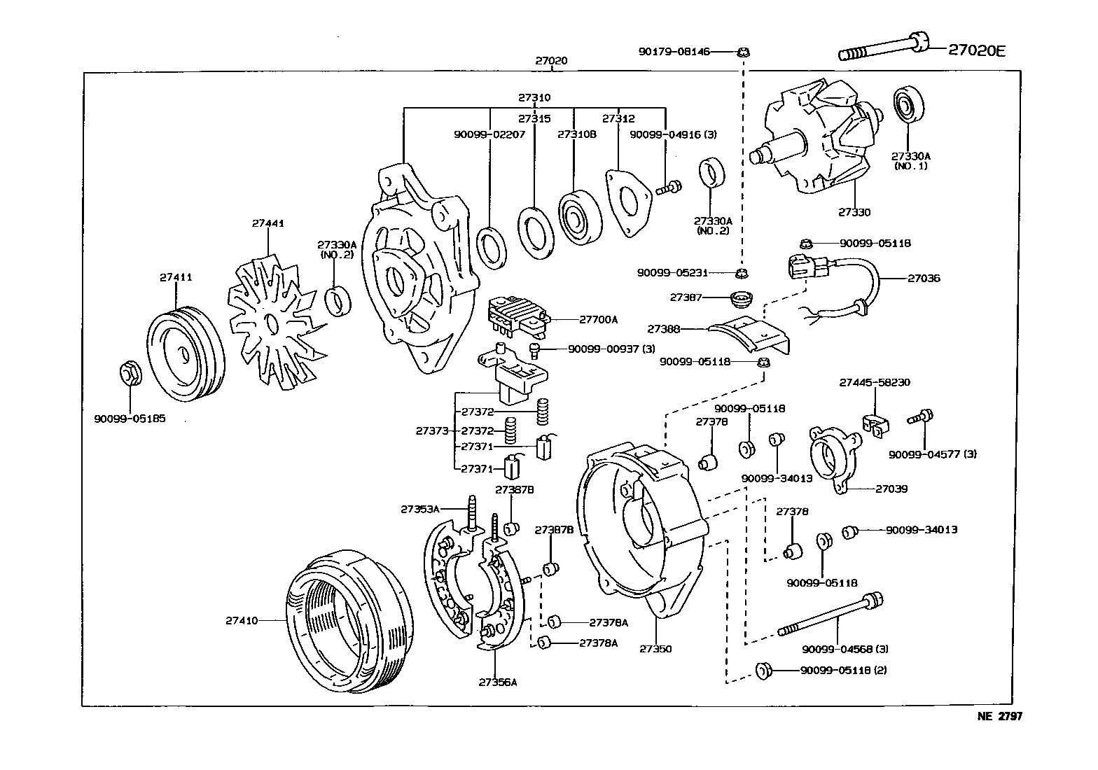 27310-58060 FRAME ASSY, DRIVE END, ALTERNATOR product image
